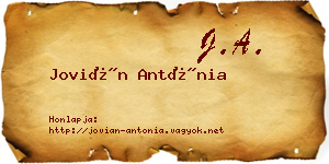 Jovián Antónia névjegykártya
